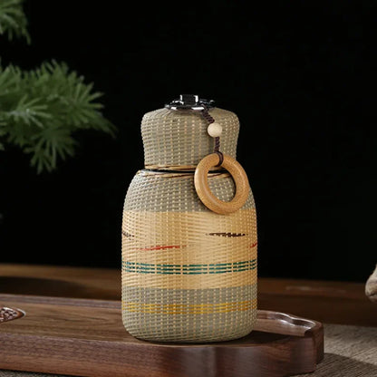 Artisan Bamboo Insulated Travel Cup - Stainless Steel Vacuum Bottle