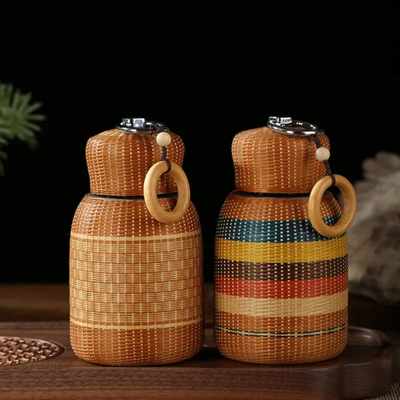 Artisan Bamboo Insulated Travel Cup - Stainless Steel Vacuum Bottle